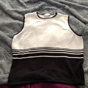 Women's black and white sweater top